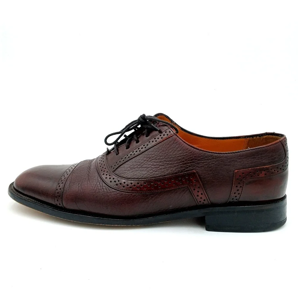 MEZLAN Napoli Brown Leather Cap Toe Oxford Dress Shoes Mens Size 11 M